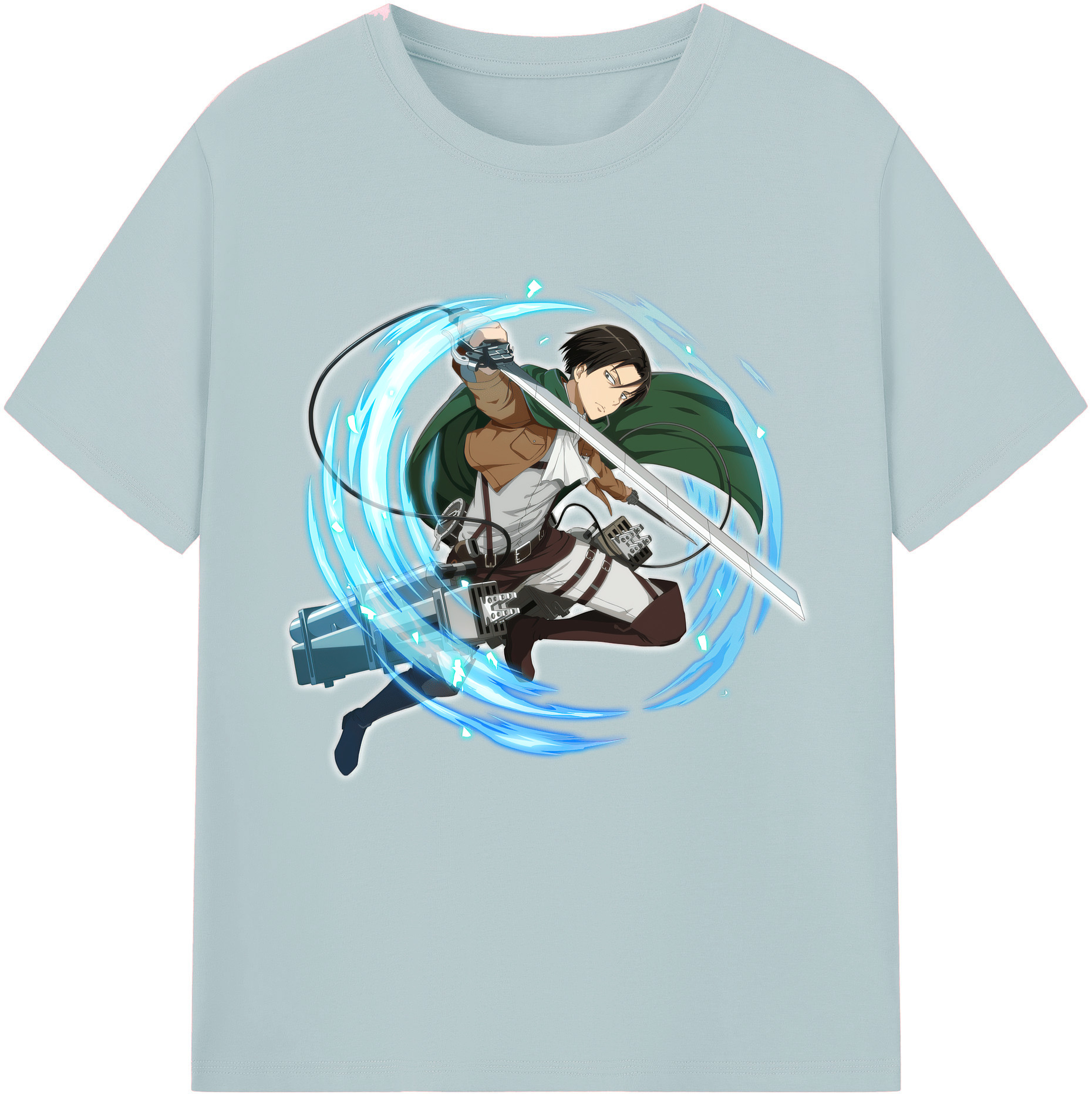 （画像用） 進撃の巨人 リヴァイ·アッカーマン Attack on Titan Levi Ackerman 綿100％半袖Tシャツ（フロントプリント）